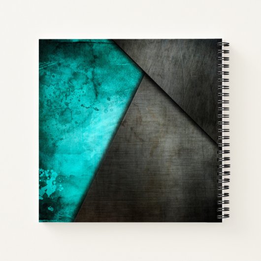 Grunge Wasserfarbe und Metallplatte | Gästebuch Notizblock (Rückseite)