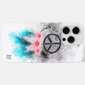 *~* Grunge Watercolor Peace Sign Feathers Flowers Case-Mate iPhone Hülle (Rückseite (Horizontal))