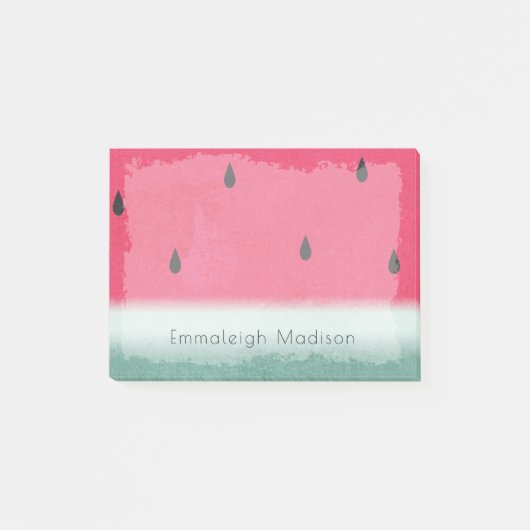 Grunge Watermelon Wasserfarben Post-it Klebezettel (Vorderseite)