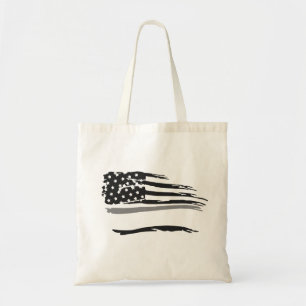 Grunge Wavy Officers Graue Linie Flagge Tragetasche
