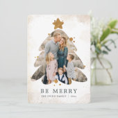 Grunge Weihnachtsbaum Bilderkarte Einladung (Stehend Vorderseite)