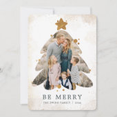 Grunge Weihnachtsbaum Bilderkarte Einladung (Vorderseite)