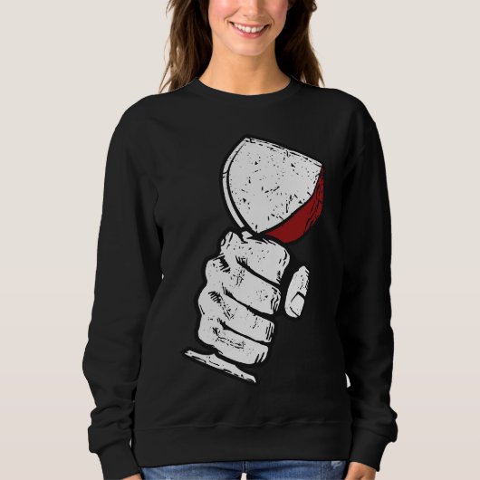 Grunge Weinglas Sweatshirt (Vorderseite)