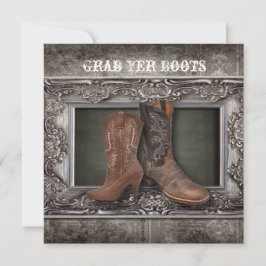 Grunge Western Country Cowboy Hochzeit Ankündigung
