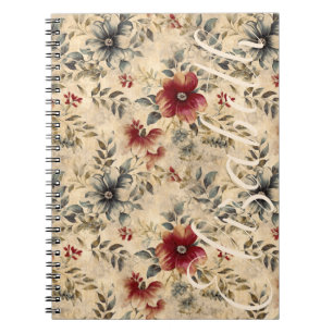 Grunge Western Florals Rustikales Red Creme Cowgir Notizblock