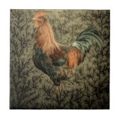 Grunge Western Hähnchen rustikaler Hahn Fliese (Vorderseite)