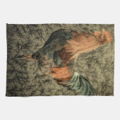 Grunge Western Hähnchen rustikaler Hahn Geschirrtuch (Horizontal)