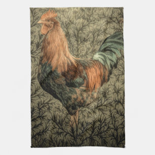 Grunge Western Hähnchen rustikaler Hahn Geschirrtuch