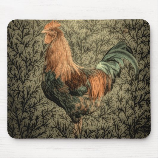 Grunge Western Hähnchen rustikaler Hahn Mousepad (Vorne)