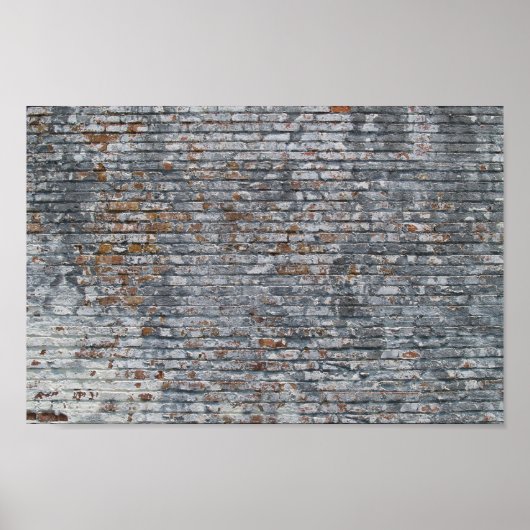 Grunge White Brick Wall Leinwand oder Poster (Vorne)
