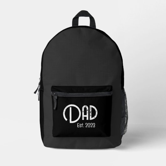 Grunge White Letters Established Dad Bedruckter Rucksack (Vorderseite)