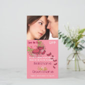 Grunge Winged Hearts Save the Date Ihr Foto (Stehend Vorderseite)