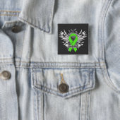 Grunge Winged Ribbon Lymphoma Survivor Button (Beispiel)