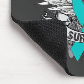 Grunge Winged Ribbon Ovarialkarzinom Survivor Mousepad (Ecke)