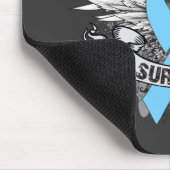 Grunge Winged Ribbon Prostatakrebsüberlebung Mousepad (Ecke)