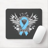 Grunge Winged Ribbon Prostatakrebsüberlebung Mousepad (Mit Mouse)