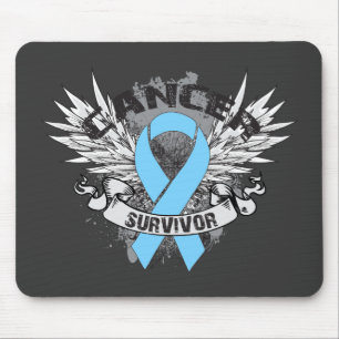 Grunge Winged Ribbon Prostatakrebsüberlebung Mousepad
