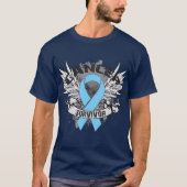 Grunge Winged Ribbon Prostatakrebsüberlebung T-Shirt (Vorderseite)