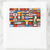 Grunge World Flags Collage Design Rechteckiger Aufkleber (Tasche)