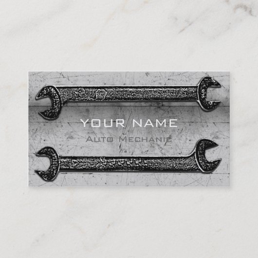 Grunge Wrenches Gray ID321 Visitenkarte (Vorderseite)