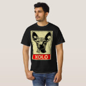 Grunge Xoloitzcuintli Illustrationsprofil T-Shirt (Vorne ganz)