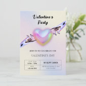 Grunge y2k Herz Einladung (Stehend Vorderseite)