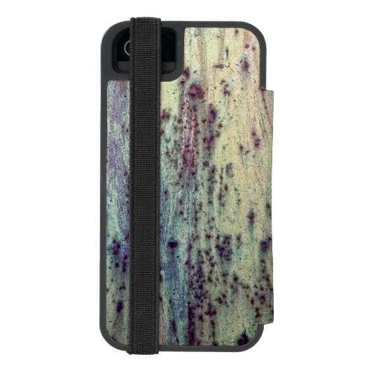 Grunge Yellow & Magenta Rusted Metal Muster Incipio iPhone Geldbeutel-Hülle (Folio Rückseite)