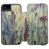 Grunge Yellow & Magenta Rusted Metal Muster Incipio iPhone Geldbeutel-Hülle (Folio Geöffnet)