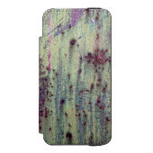 Grunge Yellow & Magenta Rusted Metal Muster Incipio iPhone Geldbeutel-Hülle (Folio Vorderseite)