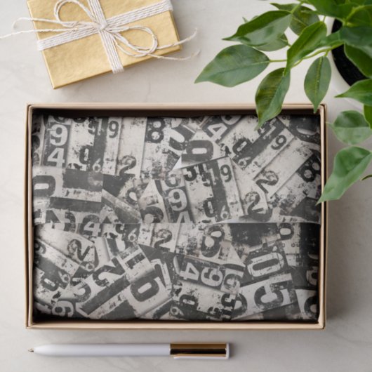 Grunge Zahlen Decoupage Scrapbook Collage Geschenk Seidenpapier (Geschenk)