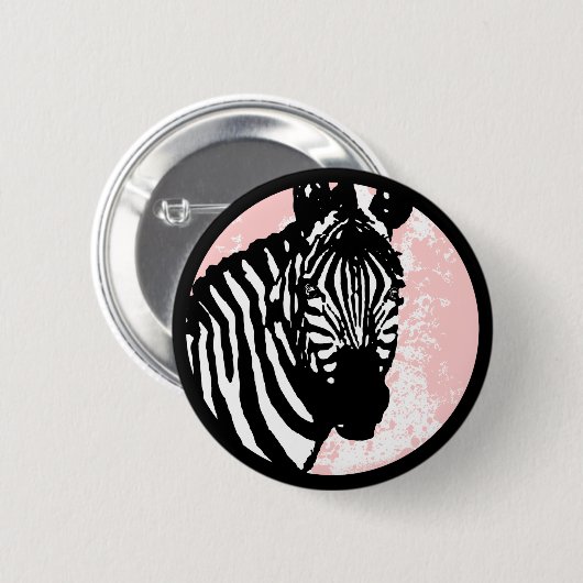 Grunge Zebra. Button (Vorne & Hinten)