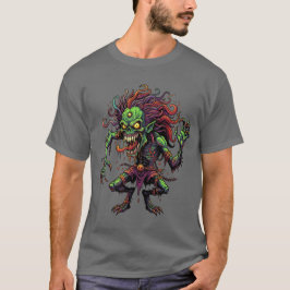 Grunge-Zombie-Schädel-Horror-Graffiti-T-Shirt T-Shirt