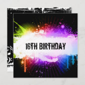 Grunge zum Geburtstag Einladung (Vorne/Hinten)