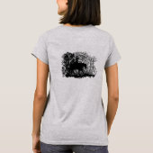Grunged CowGirl Riding Pferd Thru Trees T-Shirt (Rückseite)