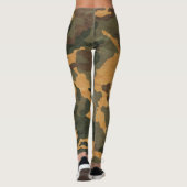 Grunged Green Camouflage Leggings (Rückseite)