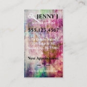 Grungegalaxie scissors Haar-Stylist cosmotology Terminkarte (Rückseite)