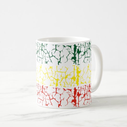 Grüngelb. Rot Kaffeetasse (VorderseiteRechts)