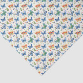 Grüngelbe blaue Schmetterlinge und Blume Seidenpapier (Ausschnitt)