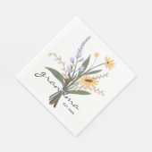 Grüngelbe Blumenhandschrift Großmutter-Blume Serviette (Ecke)