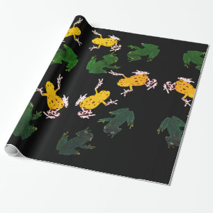 Grüngelbe Frösche Geschenkpapier
