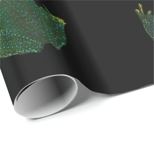 Grüngelbe Frösche Geschenkpapier (Rolleneckpunkt)