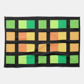 Grüngelbe Minimalquadrate Geschirrtuch (Horizontal)