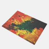 Grüngelbe rote Wolke abstrakte digitale Kunstgesta Fußmatte (Schrägansicht)