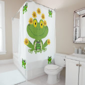 Grüngelber Frosch Kinderduschvorhang weiß Duschvorhang (Beispiel)