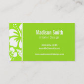 Grüngelber hawaiianischer tropischer Hibiskus; Pal Visitenkarte (Rückseite)