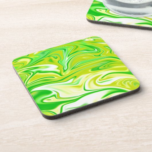 Grüngelber Marmorfrühling Untersetzer (Linke Seite)