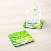 Grüngelber Marmorfrühling Untersetzer (Rechte Seite)