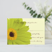 Grüngelbes Elegant Gerber Hochzeitseinladung RSVP Karte (Stehend Vorderseite)