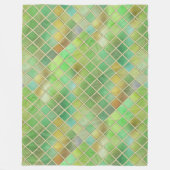 Grüngelbes Mosaikdesign Fleecedecke (Vorderseite)
