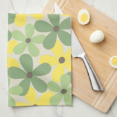 Grüngelbes tropisches florales botanisches Sommers Geschirrtuch (Viertel Falte)